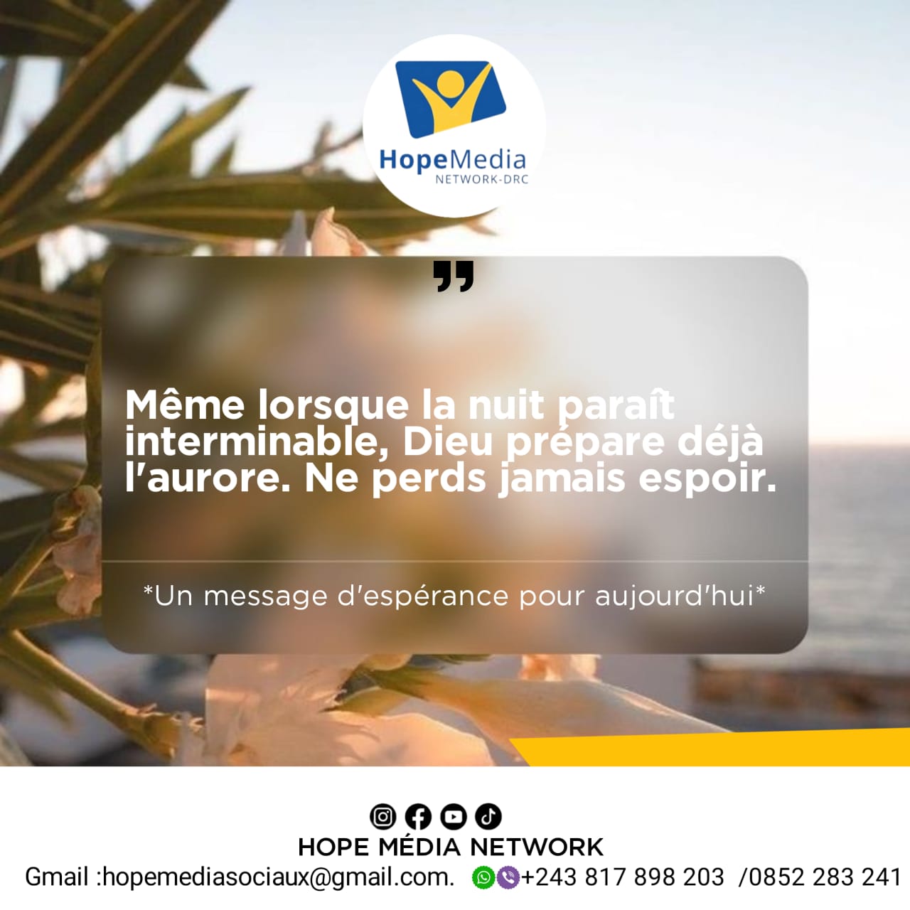 Un message puissant d’espoir